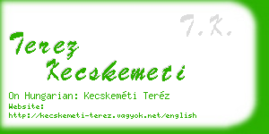 terez kecskemeti business card