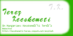terez kecskemeti business card